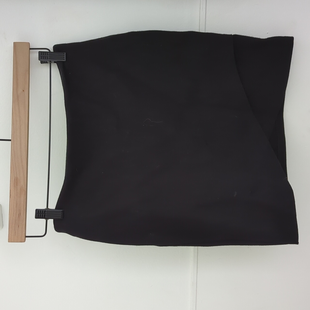 Black Stretchy Tulip Front Mini Skirt